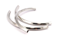 Square Curved Tubes - 4 Nickel Free Silver Square Curved Tubes (95x5x5mm) Sq20 Brc274
