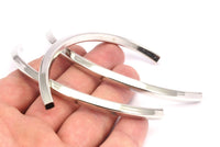 Square Curved Tubes - 4 Nickel Free Silver Square Curved Tubes (95x5x5mm) Sq20 Brc274
