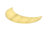 Crescent Wall Art, 4 Raw Brass Crescent Moon Wall Hanging Decor with 4 Holes (90x35x0.60mm) H0419