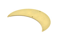 Moon Wall Art, 5 Raw Brass Crescent Moon Wall Hanging Decor with 4 Holes (75x26x0.60mm) H0175