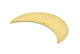 Moon Wall Art, 5 Raw Brass Crescent Moon Wall Hanging Decor with 4 Holes (75x26x0.60mm) H0175