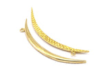 Raw Brass Crescent, Raw Brass Textured Wide Crescent Moon Necklace Pendants, Charms (62x4.5x2.7mm) N0170