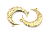 Brass Moon Charm, Raw Brass Textured Horn Charms, Pendant, Jewelry Finding (27x8x3.30mm)  N0169