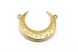 Brass Moon Charm, Raw Brass Textured Horn Charms, Pendant, Jewelry Finding (27x8x3.30mm)  N0169