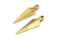 Stone Age Knife - Raw Brass Stone Age Knife Pendant (43x14mm) N0263