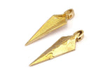 Stone Age Knife - Raw Brass Stone Age Knife Pendant (43x14mm) N0263
