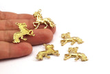 Brass Horse Charm, 2 Raw Brass Horse Charms, Pendants, Jewelry Findings (26x25mm) N0247