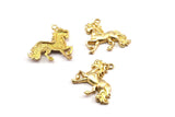 Brass Horse Charm, 2 Raw Brass Horse Charms, Pendants, Jewelry Findings (26x25mm) N0247