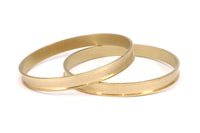 Brass Channel Bracelet -2 Raw Brass Channel Bangle Settings -Glue On- (8x66.5mm) V032