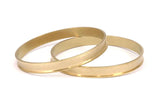 Brass Channel Bracelet -2 Raw Brass Channel Bangle Settings -Glue On- (8x66.5mm) V032