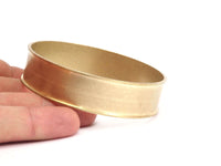 Brass Channel Bracelet - Raw Brass Channel Bangle Settings -Glue On- (17x66.5mm) V036