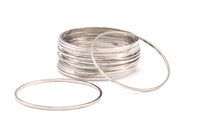 30mm Silver Rings - 24 Silver Brass Circle Connectors (30x0.8mm) D0391