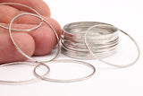 30mm Silver Rings - 24 Silver Brass Circle Connectors (30x0.8mm) D0391