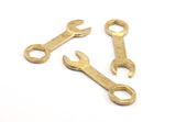 Brass Engineer Pendant - 3 Raw Brass Hand Tool Mechanic Pendants (39x11mm) N0245