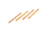 Tiny Gold-Rose Gold Bar, 8 Gold-Rose Gold Plated Bar Charms with 2 Hole  (40x2x2mm) A0838 Q0122