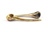 Bronze Skull Pendant, 2 Solid Bronze and Oxidized Bronze Bird Skull Pendant (52x10mm) N0342