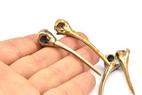 Bronze Skull Pendant, 2 Solid Bronze and Oxidized Bronze Bird Skull Pendant (52x10mm) N0342