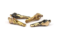 Bird Skull Charm, 1 Solid Bronze and Oxidized Bronze Bird Skull Pendant with 1 Loop (30x10x8mm) N0347