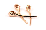 Rose Gold Long Nose Bird, 1 Rose Gold Plated Brass Bird Skull Pendant (52x10mm) N0494