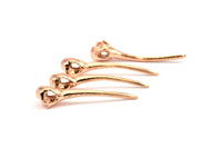 Rose Gold Long Nose Bird, 1 Rose Gold Plated Brass Bird Skull Pendant (52x10mm) N0494