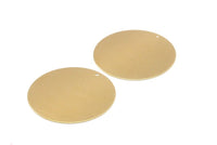 46mm Round Tag, 8 Huge Raw Brass Round Tags with 1 Hole (46x0.8mm) A0850