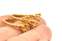 Adjustable Prong Settings - 4 Raw Brass 6 Claw Ring Blanks with 2 Prong Settings  - Pad Size 5mm N0329