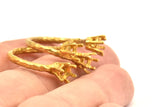 Adjustable Prong Settings - 4 Raw Brass 6 Claw Ring Blanks with 2 Prong Settings  - Pad Size 5mm N0329