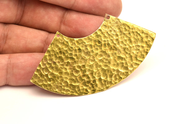 Hammered Bar Pendant,  Hammered Brass Geometric Necklace Pendant, Earring Drops with 2 Holes (65x27mm) N0288