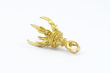 Dragon Claw Pendant, Raw Brass Dragon Claw Charms, Necklace Pendants (36x11mm) N0380