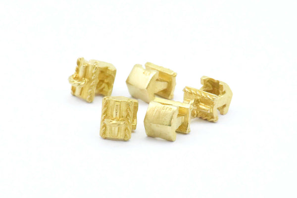 Pirinç Çapa Tılsımı, 2 Ham Pirinç Çapa Boncuğu, Bağlantı Parçaları (14x9mm) N0379