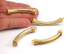 Brass Bracelet Connector, 2 Brass Bracelet Parts for Leather Cord 5.5mm Channel for Leather Cord  (56x7x6mm) N0398