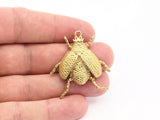 Tiny Bug Charm, Raw Brass Bug Fly Insect Charms (41x35mm) N0242