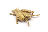 Tiny Bug Charm, Raw Brass Bug Fly Insect Charms (41x35mm) N0242
