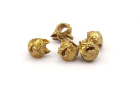 Brass Wolf Beads, Raw Brass Wolf Bracelet Parts (11x10mm) N0377