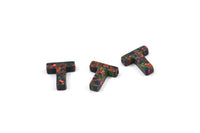 Opal T Letter - Snythetic Opal Initial Letter (10x9x2.50mm) F044