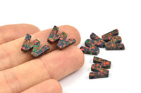 Opal W Letter - Snythetic Opal Initial Letter (10x14x2.50mm) F008
