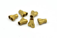 Brass Bone Bracelet Part, 5 Raw Brass Bracelet Parts (11x10x5mm) N0337