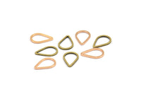 Rose Gold / Antique Brass  Drop Connector, 12 Rose Gold Plated - Antique Brass Drop Connectors (8.5x12.5x0.8mm) BS 1132 Q0130