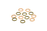Rose Gold / Antique Brass Hexagon Charm, 12 Rose Gold Plated - Antique Brass Hexagon Ring Charms (8x1mm) BS 1219 Q0139