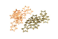 Rose Gold / Antique Brass Stars, 12 Rose Gold Plated - Antique Brass Star Connectors (10mm) Bs 1169 Q0112