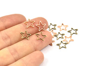Rose Gold / Antique Brass Stars, 12 Rose Gold Plated - Antique Brass Star Connectors (10mm) Bs 1169 Q0112