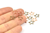 Rose Gold / Antique Brass Stars, 12 Rose Gold Plated - Antique Brass Star Connectors (10mm) Bs 1169 Q0112