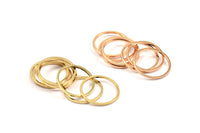 Gold / Rose Gold Connector, 12 Rose Gold Plated Brass Circle Connectors (18x1x1mm) BS 1096 Q0021
