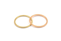 Gold / Rose Gold Connector, 12 Rose Gold Plated Brass Circle Connectors (18x1x1mm) BS 1096 Q0021