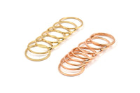 Gold / Rose Gold Connector, 12 Rose Gold Plated Brass Circle Connectors (18x1x1mm) BS 1096 Q0021