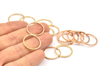 Gold / Rose Gold Connector, 12 Rose Gold Plated Brass Circle Connectors (18x1x1mm) BS 1096 Q0021