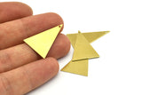 Brass Triangle Charm, 20 Raw Brass Triangle Charms With 1 Hole (25x16mm) Brs 54tr A0404