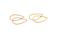 Rose Gold / Gold  Drop Connector, 12 Rose Gold Plated - Gold Plated Connectors (32x22x0.8mm) BS 1137 Q0075