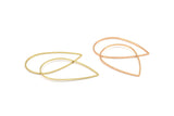 Rose Gold / Gold Drop Connector, 8 Rose Gold Plated - Gold Plated Brass Drop Connectors (30x47x0.8mm) Bs 1138 Q0126