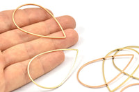 Rose Gold / Gold Drop Connector, 8 Rose Gold Plated - Gold Plated Brass Drop Connectors (30x47x0.8mm) Bs 1138 Q0126